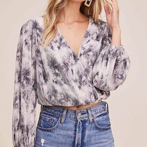 ASTR the Label Pleated Tie Dye Blouse